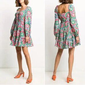 Rixo London Ruby Hibiscus Floral Mini Dress